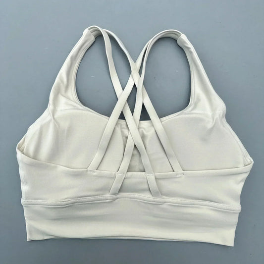 Solid Color Women Cross Fitness sport Bra soft high strength Tight Top Comprehensive Training Gym Yoga Underwear With Chest Pad