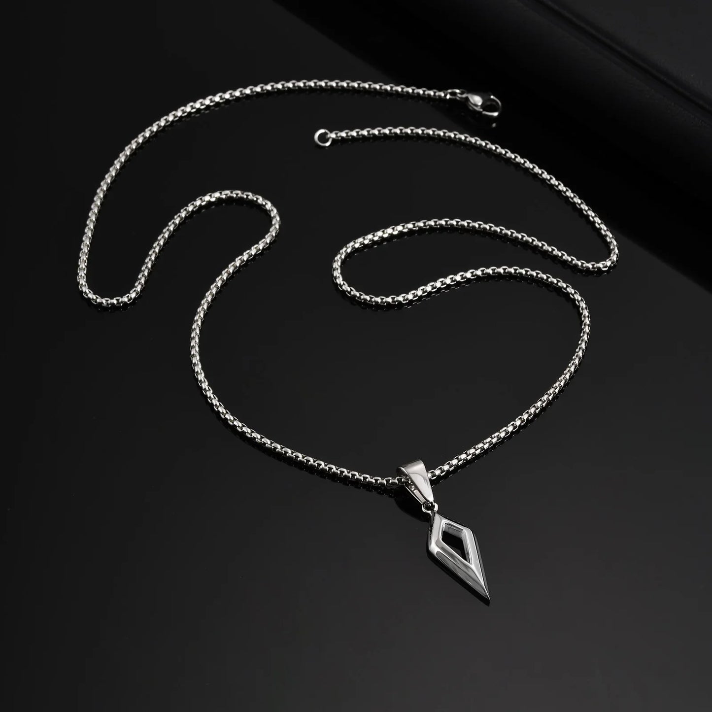 Stainless Steel Four-pointed Star Pendant Necklace | Geometric Collar Jewelry for Men