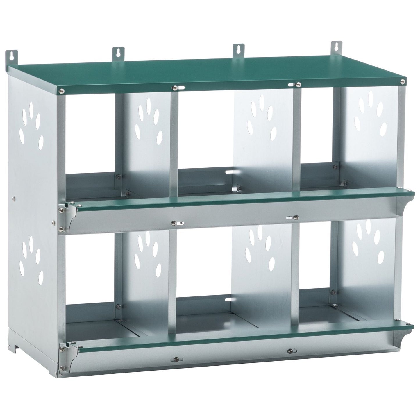 6-Room Metal Chicken Nesting Box β Galvanized Steel Hen Coop