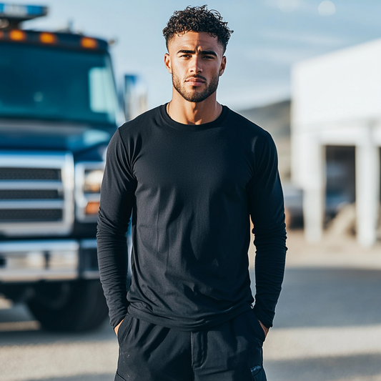 Mason Black Long Sleeve Crew