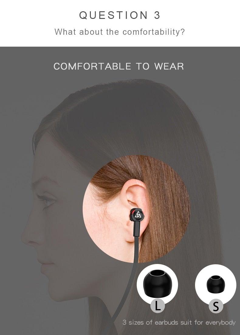 Wired in-Ear Headphones With Tangle-Free Cord Noise Isolating Bass