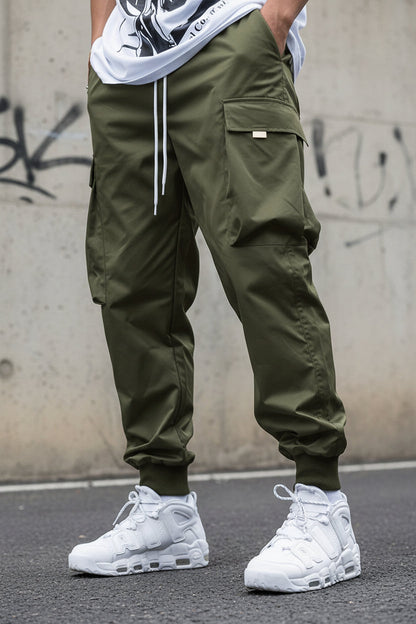 Men’s Multi‑Pocket Drawstring Cargo Pants
