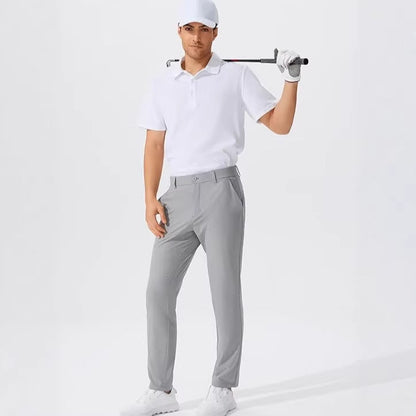 Stretch Solid Color Golf Men's Dress Trousers Long Pants