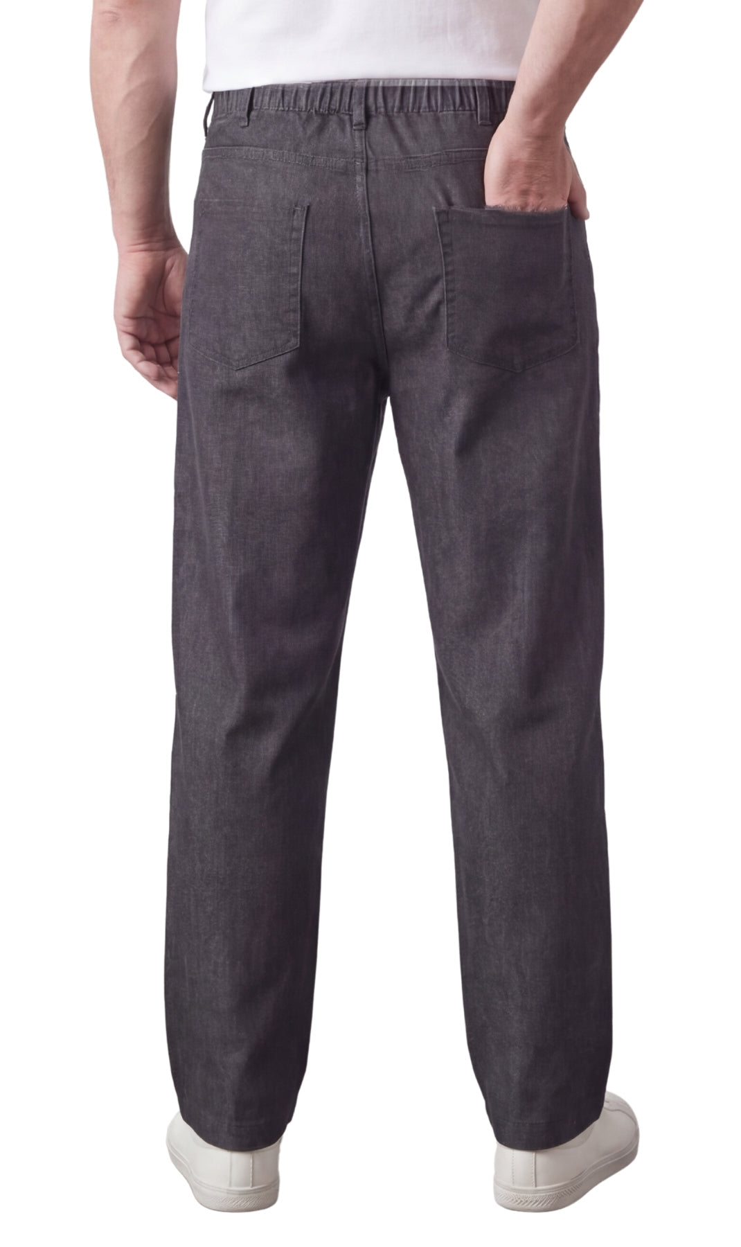 Men's Pull-On Denim and Twill Pants — Elastic Waist Easy Fit