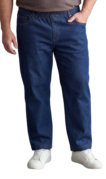Men's Pull-On Denim and Twill Pants — Elastic Waist Easy Fit