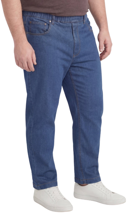 Men's Pull-On Denim and Twill Pants — Elastic Waist Easy Fit