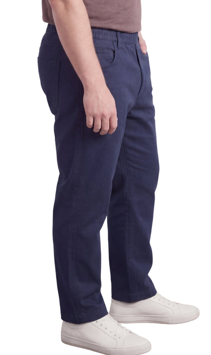 Men's Pull-On Denim and Twill Pants — Elastic Waist Easy Fit