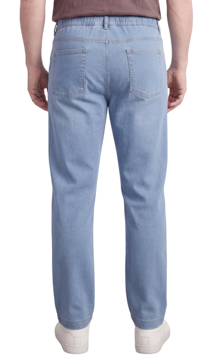 Men's Pull-On Denim and Twill Pants — Elastic Waist Easy Fit