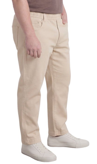 Men's Pull-On Denim and Twill Pants — Elastic Waist Easy Fit
