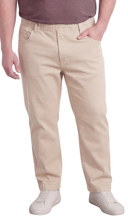 Men's Pull-On Denim and Twill Pants — Elastic Waist Easy Fit