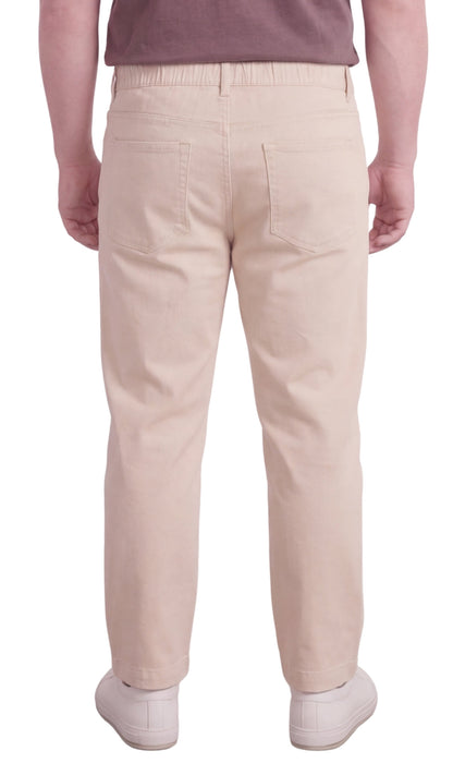 Men's Pull-On Denim and Twill Pants — Elastic Waist Easy Fit