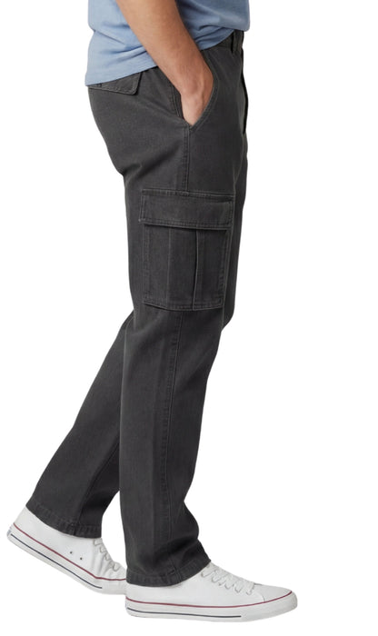 Men's Pull-On Jeans with Double Cargo Pockets — Lightweight Easy Fit