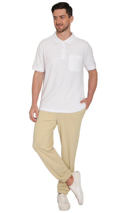 Men's Pull-On Elastic Waist Knit Pants — Relaxed Fit Lounge Pants