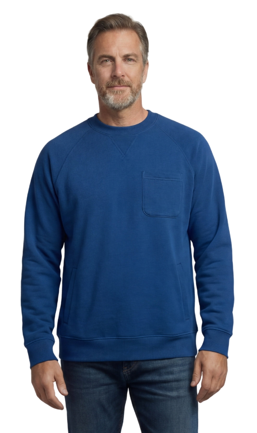 Men's 3-Pocket Fleece Sweatshirt with Raglan Seams