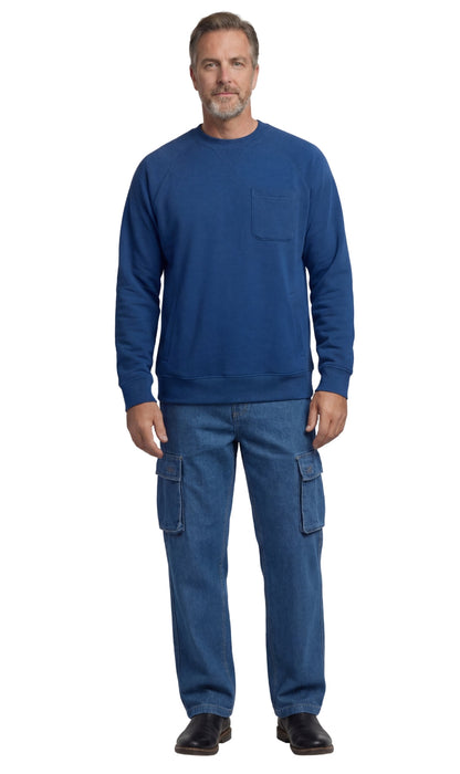 Men's 3-Pocket Fleece Sweatshirt with Raglan Seams