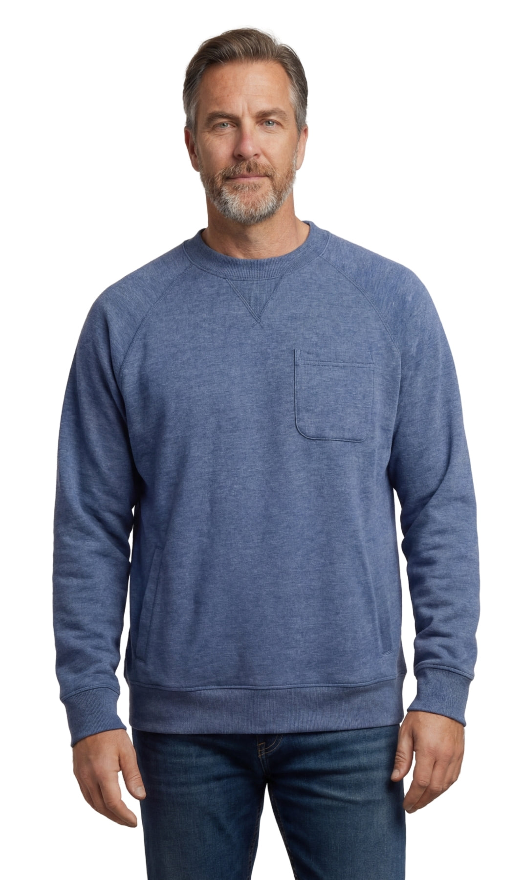 Men's 3-Pocket Fleece Sweatshirt with Raglan Seams