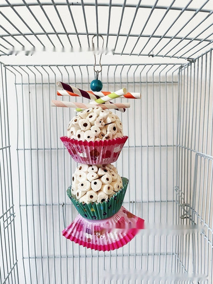 Parrot Toy Bird Edible Soft Ball Shredding Toy Relieving Boredom Chewing Bite Toy
