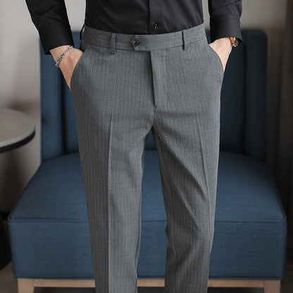 Mens Casual Pants Slim Fit Trousers Business Grade Wrinkle Resistant