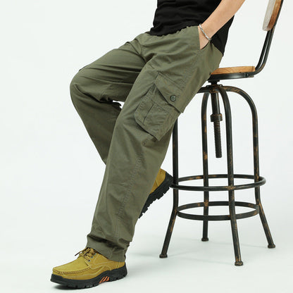 Men's Casual Plus-Size Multi-Pocket Work Pants