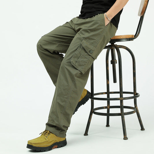 Men's Casual Plus-Size Multi-Pocket Work Pants