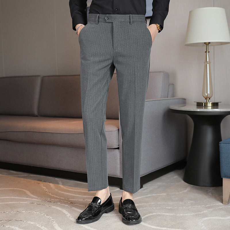 Mens Casual Pants Slim Fit Trousers Business Grade Wrinkle Resistant