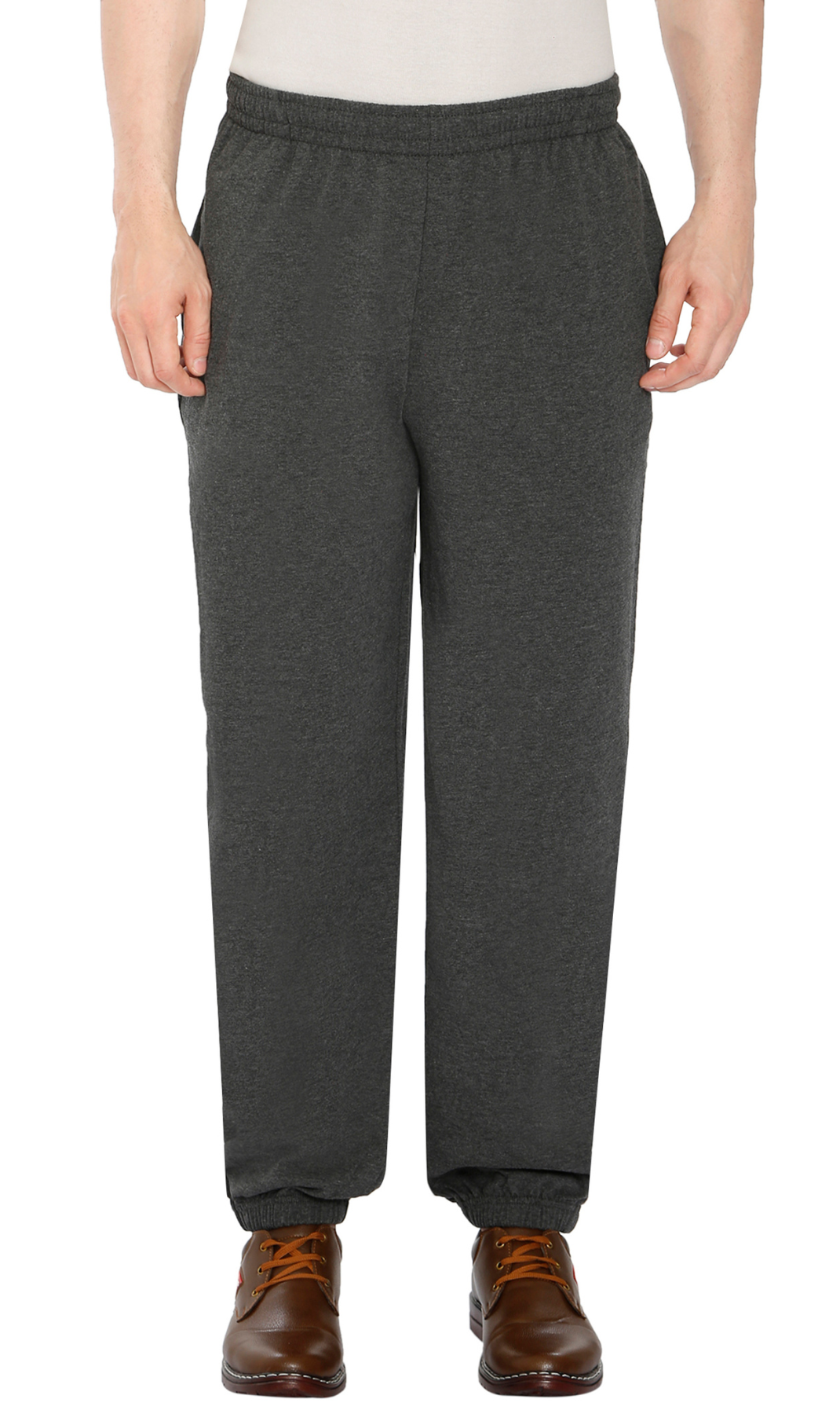 Men's Pull-On Elastic Waist Knit Pants — Relaxed Fit Lounge Pants