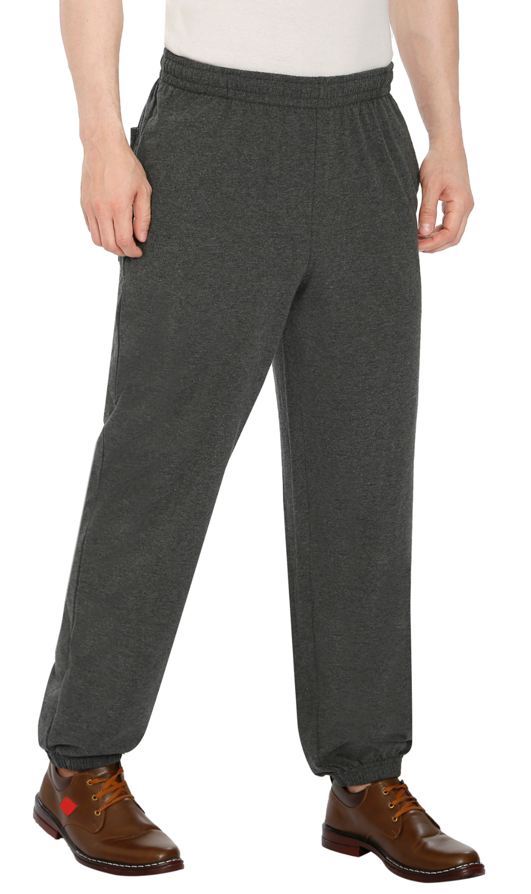 Men's Pull-On Elastic Waist Knit Pants — Relaxed Fit Lounge Pants