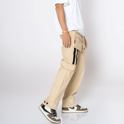 Men's Cargo Pants Removable Pocket Khaki - Konus