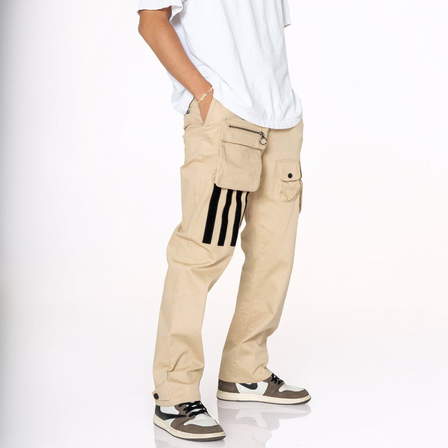 Men's Cargo Pants Removable Pocket Khaki - Konus