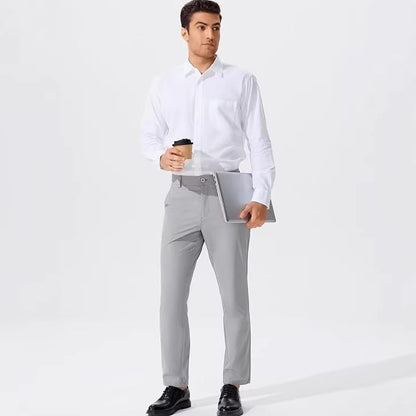 Stretch Solid Color Golf Men's Dress Trousers Long Pants