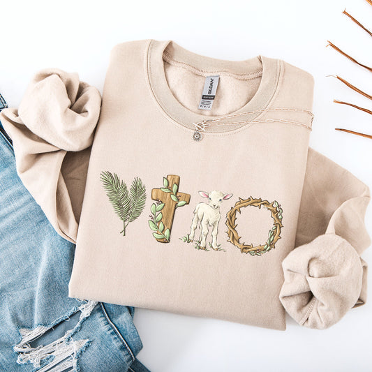 Christian Easter Gospel Bunny Jesus Rabbit Religious Faith Holiday Graphic Sweatshirt