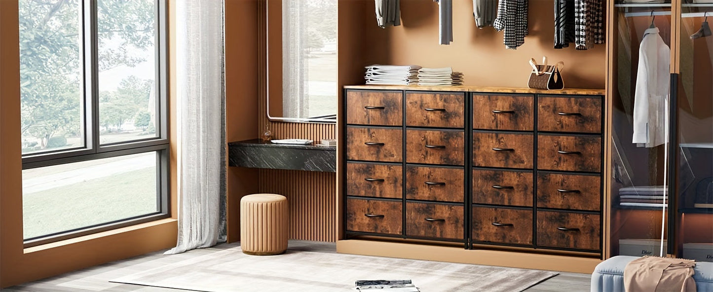 8 Drawer Dresser Storage Organizer Fabric Drawers Chest Bedroom Hallway Unit