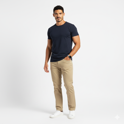 Elijah Navy Short Sleeve Crew