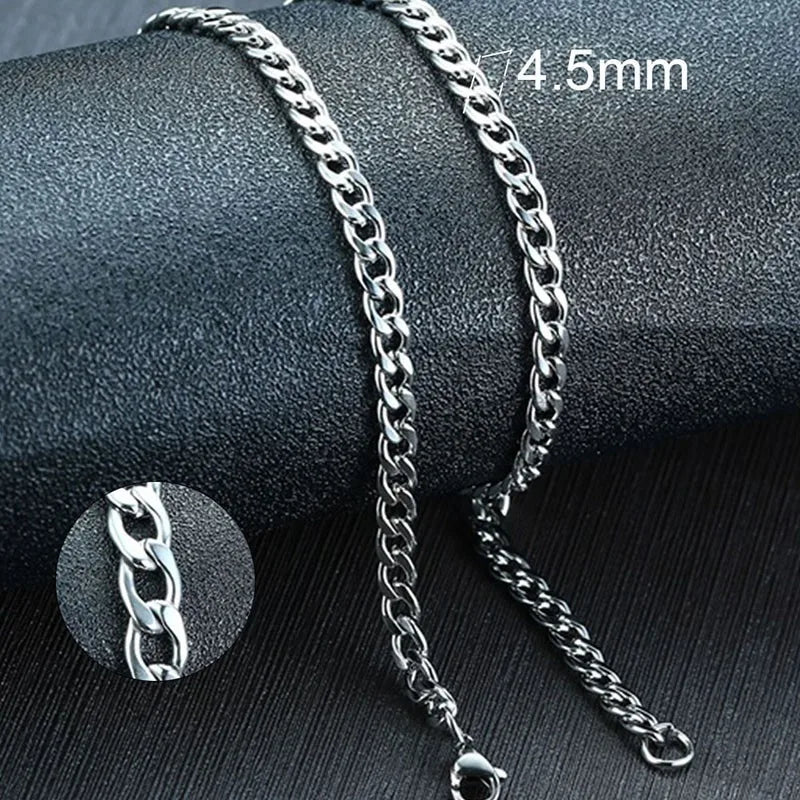 Vnox Men's Cuban Link Chain Necklace | Stainless Steel Black Gold Color Choker Jewelry
