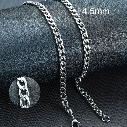 Vnox Men's Cuban Link Chain Necklace | Stainless Steel Black Gold Color Choker Jewelry