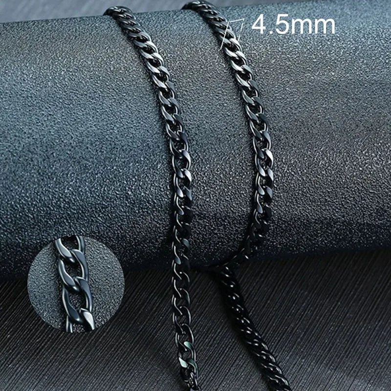Vnox Men's Cuban Link Chain Necklace | Stainless Steel Black Gold Color Choker Jewelry