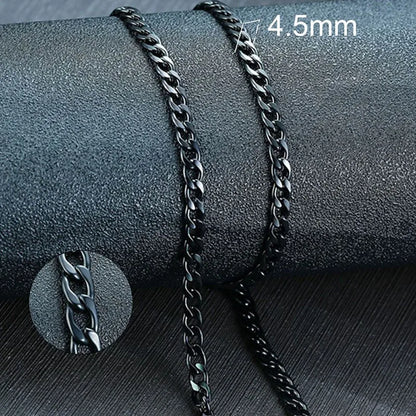 Vnox Men's Cuban Link Chain Necklace | Stainless Steel Black Gold Color Choker Jewelry