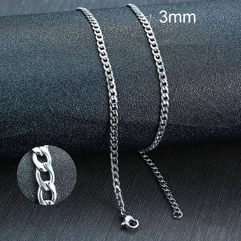 Vnox Men's Cuban Link Chain Necklace | Stainless Steel Black Gold Color Choker Jewelry