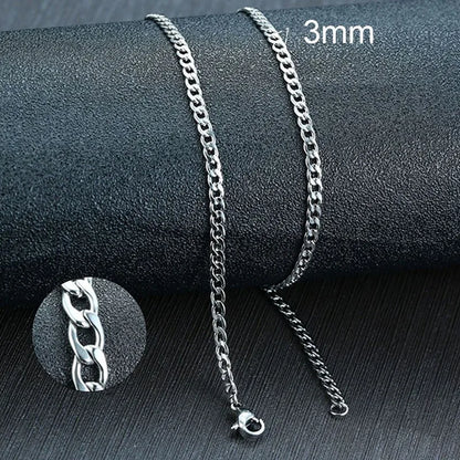 Vnox Men's Cuban Link Chain Necklace | Stainless Steel Black Gold Color Choker Jewelry