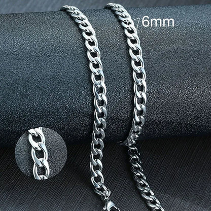 Vnox Men's Cuban Link Chain Necklace | Stainless Steel Black Gold Color Choker Jewelry