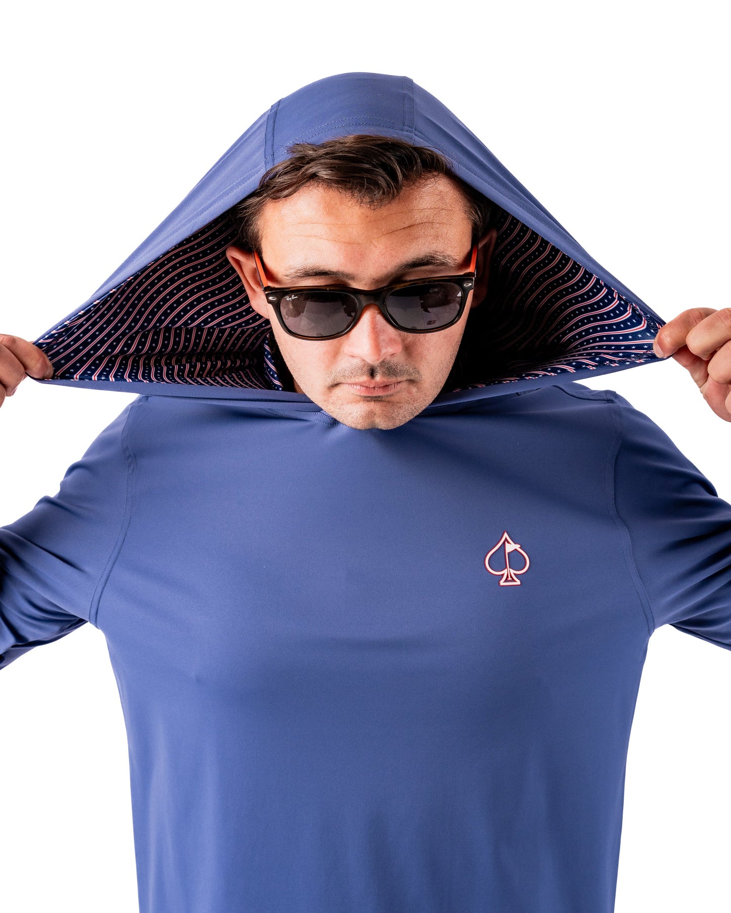 Performance Golf Hoodie - Wavy Stars and Stripes