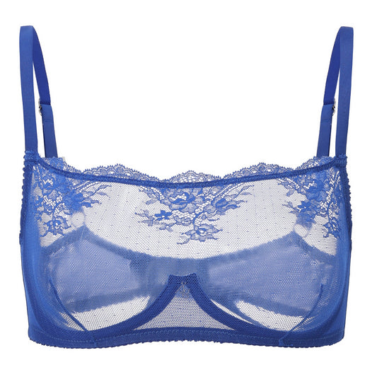 Kim High Neck Sheer Lace Underwire Bra