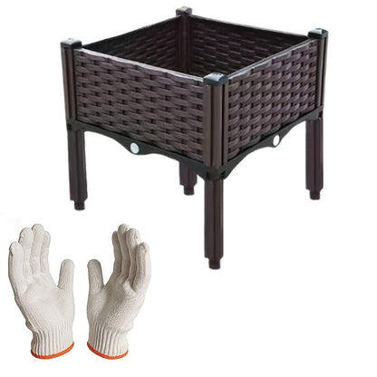 Raised Garden Bed Planter Box w/ Drainage Outdoor Balcony Vegetable Flower