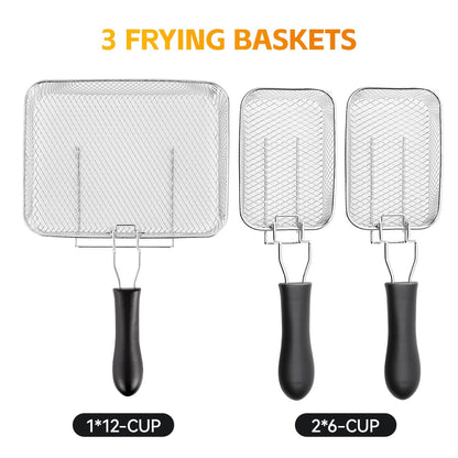 1700W Electric Deep Fryer 3L/5L Stainless Steel w Basket Timer Temperature