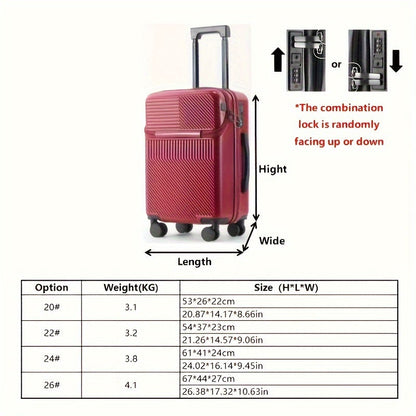 Carry On Luggage Hard Shell Spinner Suitcase USB TSA Lock Front Pocket Travel Bag