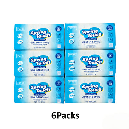 Spring Touch 4-Ply Toilet Paper Ultra Soft Strong Bath Tissue 10/20/30 Rolls Lint-Free