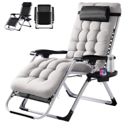 Zero Gravity Recliner Chair Foldable Patio Lounge w/Cup Holder & Cushion