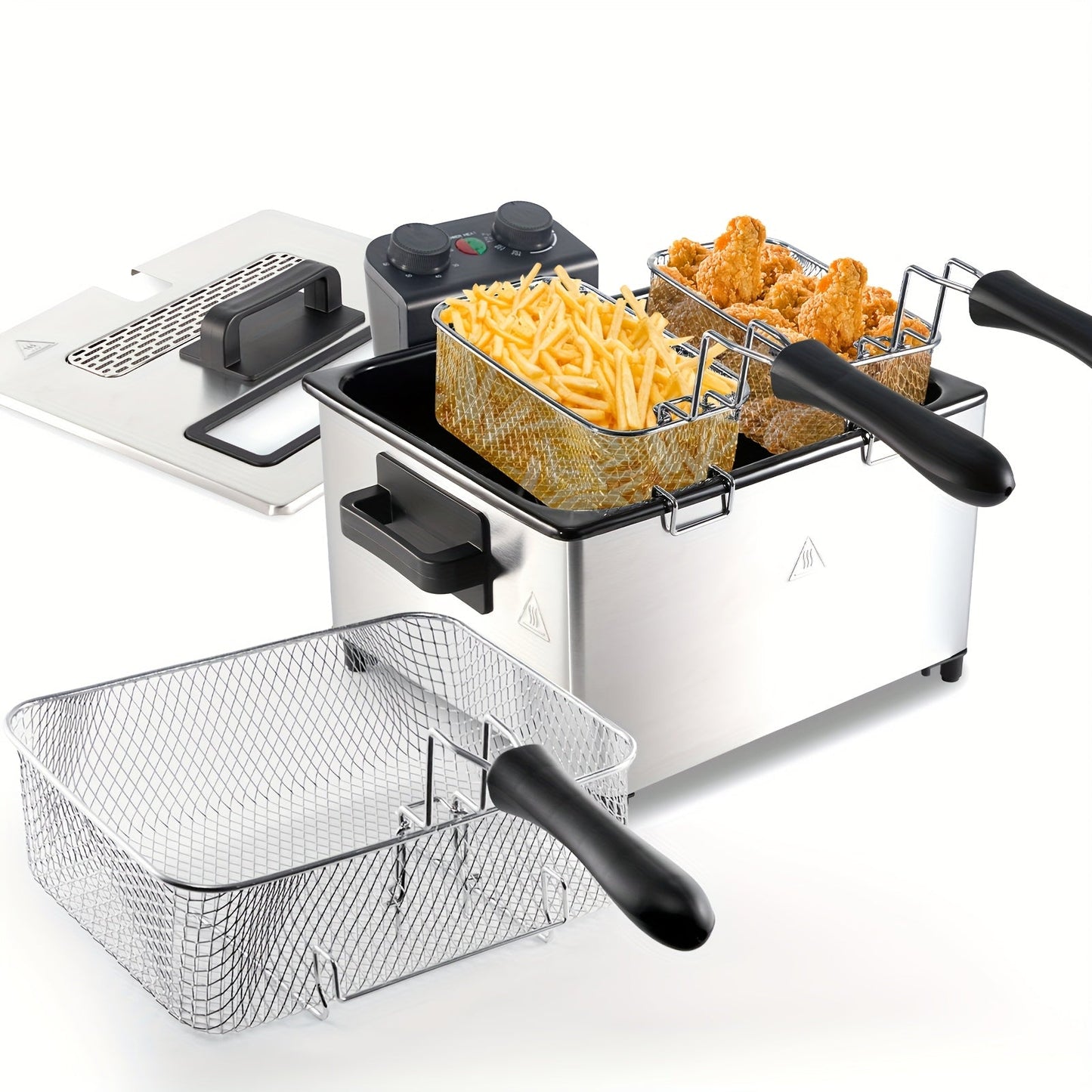 1700W Electric Deep Fryer 3L/5L Stainless Steel w Basket Timer Temperature