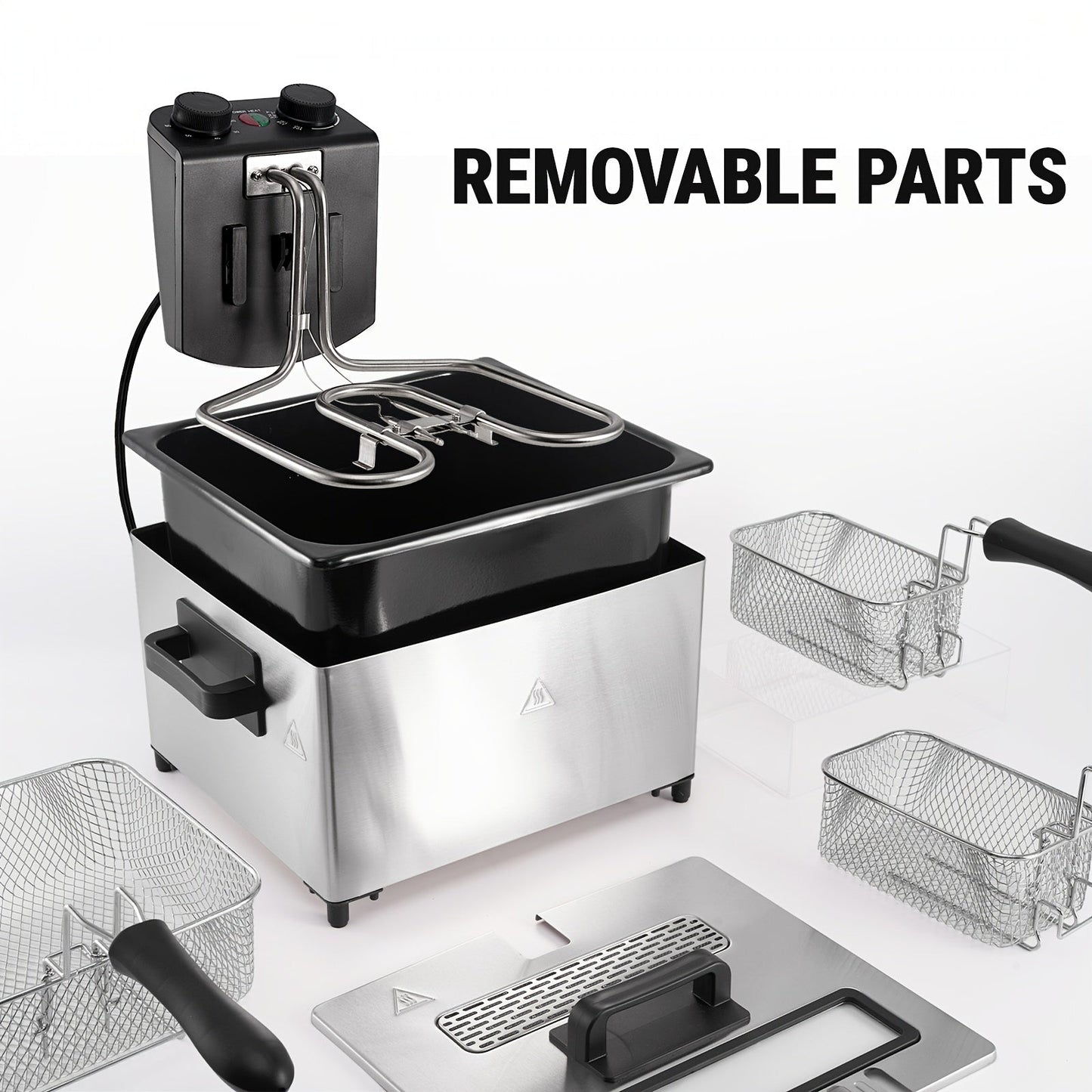 1700W Electric Deep Fryer 3L/5L Stainless Steel w Basket Timer Temperature