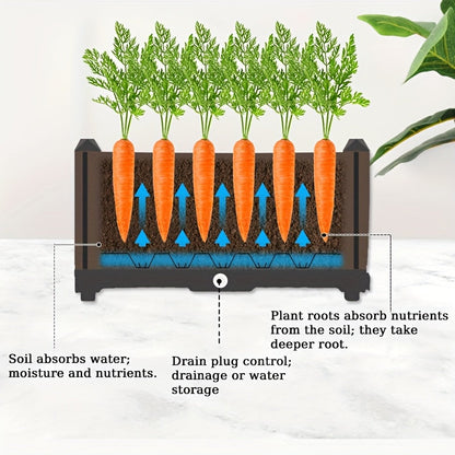 Raised Garden Bed Planter Box w/ Drainage Outdoor Balcony Vegetable Flower